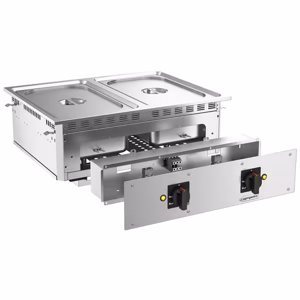 Ugrađena električna bain-marie – 3 kW – 2x GN 1/1 – s odvodnim slavinom