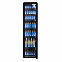 GASTRO-COOL | Rashladna vitrina za pića - 418 mm - 220 l - uski - s 1 staklena krilna vrata & LED osvjetljenjem - crni