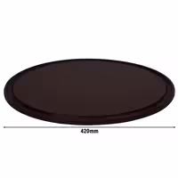 (12 adet) Pizza Tabağı Yuvarlak Düz - Polietilen, Ø420mm, Kahverengi