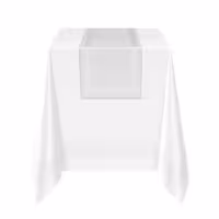 (90 pcs) Damask Table Runner Tessin Atlas - Satin Band - 40x130cm - White