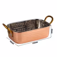 (6 adet) Mini Sunum Tavası MUMBAI - 6 parçalı set - paslanmaz çelik - 0,45L - 145x95x45mm