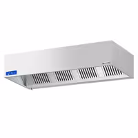 Commercial Wall-Mounted Extractor Hood with Motor - 2200mm - with Speed Controller, Baffle Filters & Lighting