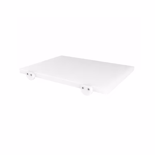 Vágódeszka - 250x400 mm - Vastagság: 20 mm - HACCP - polietilén - fehér - csúszásgátló stoperekkel