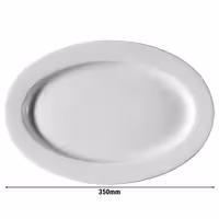 (24 adet) PERA - Sunum Tabağı Oval - Porselen, 350x350mm, Beyaz
