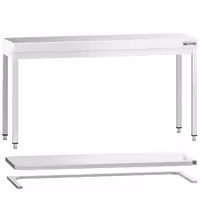 Roostevabast terasest töölaud PREMIUM - 1800x700 mm - alumise riiuliga & tugevdatud tööpinnaga
