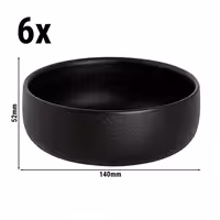 (6 pcs) Dessert Bowl - Universe - Maastricht - Porcelain - 650ml - round - Ø 140mm - Black