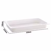 (6 pcs) Melamine Gastronorm Tray GN 1/1 - ECO - White - 10.6L - Depth: 100mm