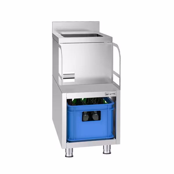Bárpult - Rozsdamentes acél - 400x590 mm - Spülbecken; Bármixer-ablak; Állítható lábak