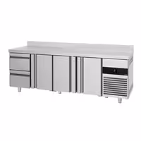 Commercial Counter Fridge PREMIUM - 2330x700mm - with 3 doors - 2 drawers - with upstand - capacity 632 litres