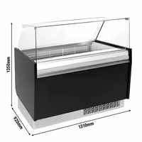 Ice Cream Display Freezer | LEVI - 1310mm - Static cooling - with LED lighting - for 7x 5 litres Napoli pans - Black