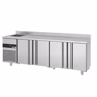 Rashladni pult PREMIUM - 2360x720 mm - 540 l - Ventilirano hlađenje - s 4 vrata - s 1 korita - Leđni podignuti rub