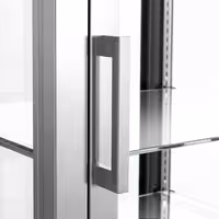 4-Sided Glass Display Fridge - 440L - 675mm - Double glazing - square - with 5 glass shelves - 1 front & 1 rear glass door