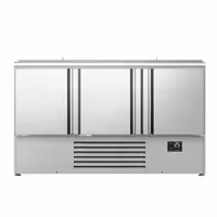 Pult za pripremu salate PREMIUM PLUS - 1460 mm - 3 vrata - s ugradnim ležištem za 9x GN 1/3 & 6x GN 1/6 i poklopac od nehrđajućeg čelika