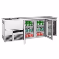 Pivski štand PREMIUM - 2500x700 mm - 3 Staklena vrata
