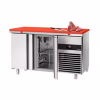 Kontatur tal-wiri tal-ikel iffriżat premium – 1400 x 700 mm – b'żewġ bibien – inkluż bord aħmar għall-qtugħ