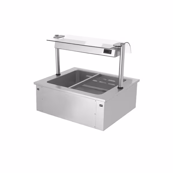 Upotettava vesihaude - 1,46 kW - 2x GN 1/1 - suojalasi