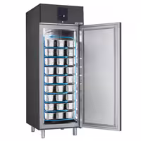Jäätelöpakastinkaappi PREMIUM PLUS - 745 mm - 647 l - 1 ovi - vedettävät laatikot, LED-valaistus, digitaalinen näyttö, automaattinen sulatus, kiertoilmajäähdytys, lukittava, hiljainen käynti - Antrasiitti