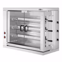 Electric Chicken Rotisserie Oven - 9kW - with 3 Skewers for up to 18 chickens