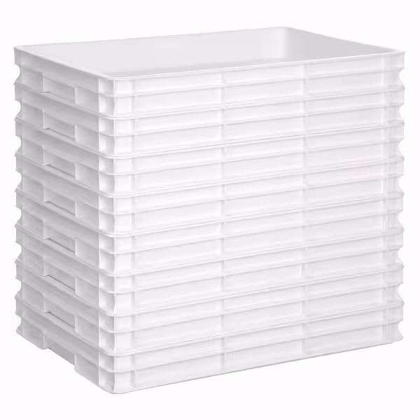 (8 szt.) Pojemnik na ciasto EN 600 x 400 – 16 L – biały