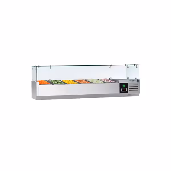 Nadstawka chłodnicza do na dodatki PREMIUM - 1400x335mm - 6x GN 1/4 - Czarny
