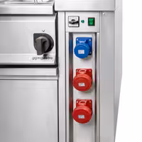 Stație de gătit mobilă – 1600 x 850 mm – înălțime: 1170 mm – include fierbător de paste, aragaz electric și bain-marie
