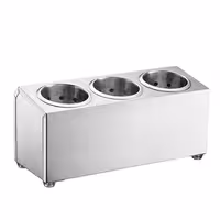 Cutlery Cylinder Holder - 385x150mm - Height: 180mm - Stainless steel - incl. 3 Holders