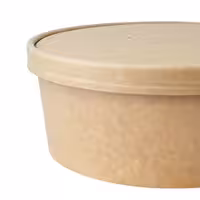 (300 pcs) Food Lidding Tray Paperboard - 185mm - Round - Brown