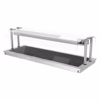 Drop-in Hot Plate - Stainless Steel - 1785mm - 5x GN 1/1 - 2.25 kW - with Toughened Glass Sneeze Screen
