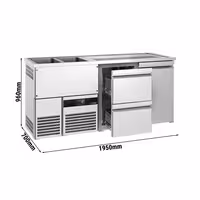 Direct Draw Beer Dispenser / Kegerator PREMIUM - 1950x700mm - 1 Solid Door & 2 Drawers