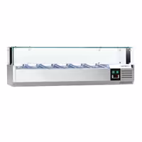 Countertop Prep Well / Refrigerated Topping Unit PREMIUM - with LED Lighting - 1400x335mm - 6x GN 1/4