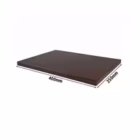Vágódeszka - 250x400 mm - Vastagság: 20 mm - HACCP - polietilén - barna - csúszásgátló ütközőkkel