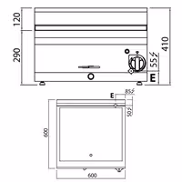 Toplovodna kupka stolna - 1,2 kW - 6x GN 1/4 - s odvodnim ventilom