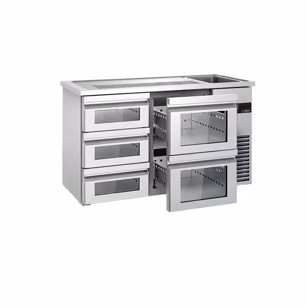 Pivski šank PREMIUM - 1550x700 mm - 5 Staklene ladice