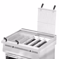 Grill à eau à gaz professionnel - 22kW - sur pied - 2 grilles de cuisson - grilles de cuisson en fonte