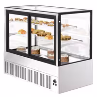 Commercial cake display fridge - 598L - 1500mm - Double glazing - with 2 adjustable shelves - rear sliding doors