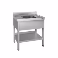 Sudoper ECO - 800x700 mm - s donjom policom - s 1 koritom - korito sredina - inox