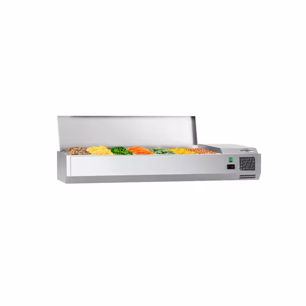 Nadstawka chłodnicza do na dodatki ECO - 1500x335mm - 7x GN 1/4 - Czarny