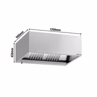 Commercial Wall-Mounted Extractor Hood with Motor – 1200 mm – Controller, Filters & Light