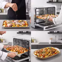 Commercial Convection Oven with Steam Injection – Manual Controls – for 4 × GN 1/1 – with Timer – incl. 3 Baking Trays