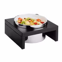 Kase - BRIDGE - Paslanmaz Çelik & Melamin & Ahşap - 2,5L - yuvarlak - Ø230mm - 275x275mm - Derinlik:140mm - Beyaz/Dunkelbraun
