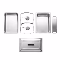 Grijana posuda - GN 1/1 - s poklopcem - sklopivi stalak (chafing dish)