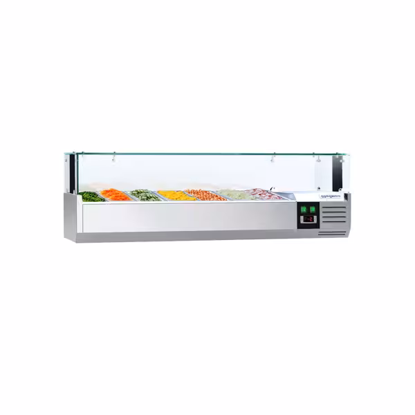 Nadstawka chłodnicza do na dodatki PREMIUM - 1500x335mm - 7x GN 1/4 - z oświetleniem LED