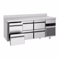 Rashladni pult PREMIUM - 1865x700 mm - 474 l - Ventilirano hlađenje - s 6 ladica - Podignuti rub