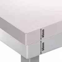 Tavolo da lavoro in acciaio inox PREMIUM - 800x600mm - con ripiano inferiore - con tagliere in polietilene Bianco
