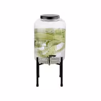 Getränkespender - INDUSTRIAL - 2-teiliges Set - Glasbehälter mit Zapfhahn - 7 Liter - inkl. Standfuß