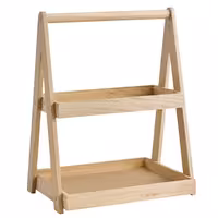 Açık Büfe Teşhir Standı - VALO - Ahşap (Meşe) - Kahverengi - köşeli - 350x265x445mm - Alt seviye: GN 1/2, üst seviye: GN 1/3 ile uyumlu