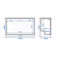 Commercial Back Bar Cooler - 1350mm - 320L - with 3 glass hinged doors - Black