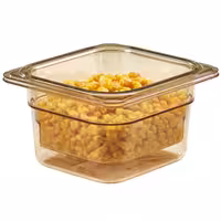 (6 szt.) CAMBRO | Pojemnik GN 1/6 H-PAN™ – wysokość: 100 mm – odporny na wysoką temperaturę – bursztynowy
