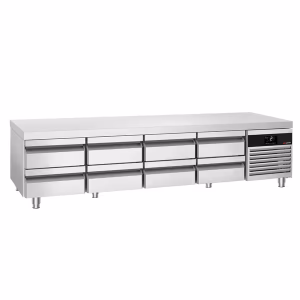 Rashladni pult (Low‑boy) PREMIUM - -2 do +8 °C - 2400 mm - 310 l - 8 ladica - GN 1/1 - Za HR