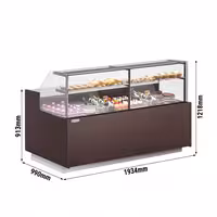 Serve Over Counter RIGA - 1995mm - with 3 doors - LED lighting - capacity 206 litres